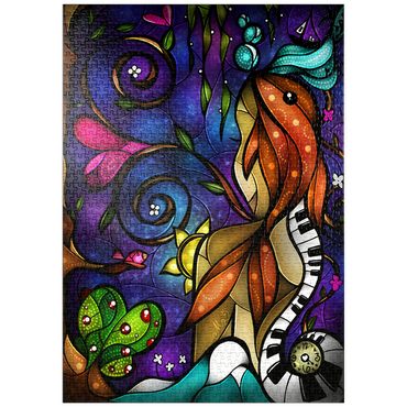 Darstellung des Puzzle Motivs puzzleplate Do You Remember When we Met Stained Glass 1000 Puzzle