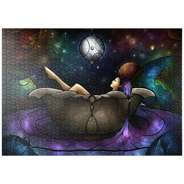 Darstellung des Puzzle Motivs puzzleplate Worlds Away Stained Glass 1000 Puzzle