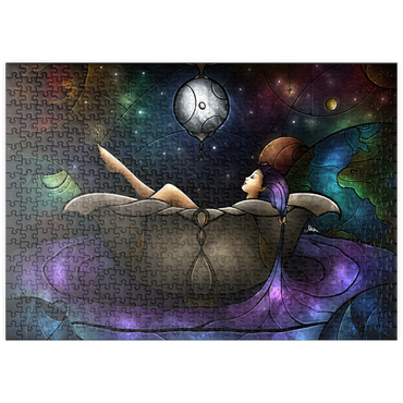 Darstellung des Puzzle Motivs puzzleplate Worlds Away Stained Glass 500 Puzzle