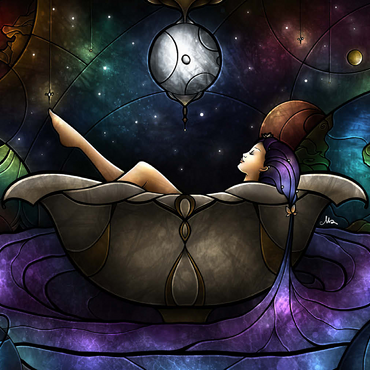 Darstellung des Puzzle Motivs Worlds Away Stained Glass 500 Puzzle 3D Modell