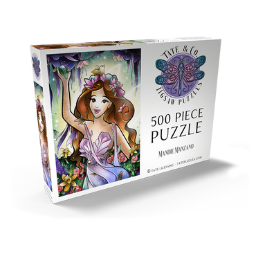 Darstellung des Puzzle Motivs Flora the Fairy of Spring Stained Glass 500 Puzzle Schachtel Ansicht2