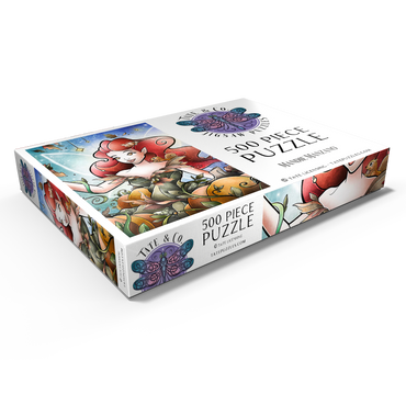 Darstellung des Puzzle Motivs Hazel the Fairy of Autumn Stained Glass 500 Puzzle Schachtel Ansicht1