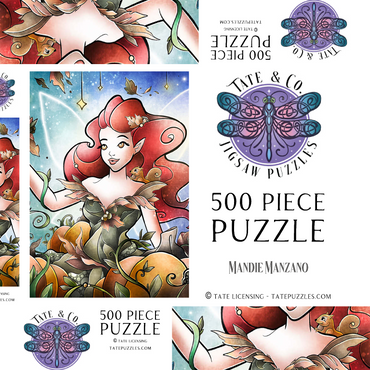 Darstellung des Puzzle Motivs Hazel the Fairy of Autumn Stained Glass 500 Puzzle Schachtel 3D Modell