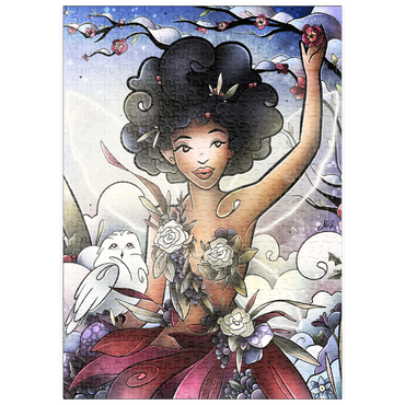 Darstellung des Puzzle Motivs puzzleplate Eira the Fairy of Winter Stained Glass 500 Puzzle