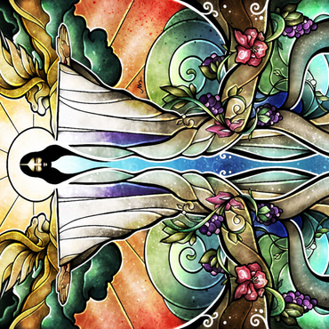 Darstellung des Puzzle Motivs The Wells of Salvation Stained Glass 1000 Puzzle 3D Modell