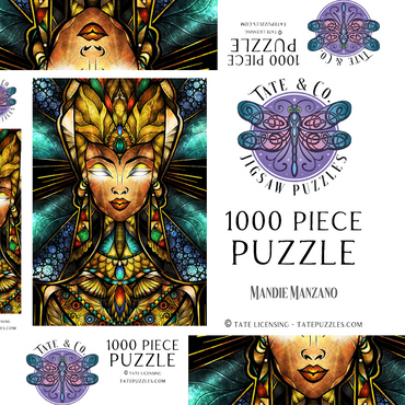 Darstellung des Puzzle Motivs Nefertiri Stained Glass 1000 Puzzle Schachtel 3D Modell