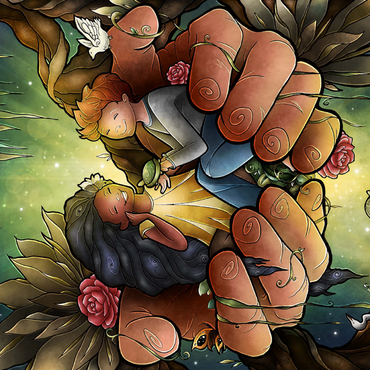 Darstellung des Puzzle Motivs Love One Another Stained Glass 1000 Puzzle 3D Modell