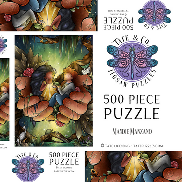 Darstellung des Puzzle Motivs Love One Another Stained Glass 500 Puzzle Schachtel 3D Modell