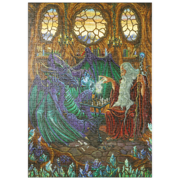 Darstellung des Puzzle Motivs puzzleplate Old Friends at Play Wizard & Dragon Chess 500 Puzzle