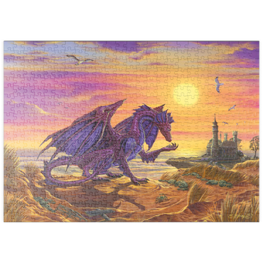 Darstellung des Puzzle Motivs puzzleplate Treasure By The Shore Dragon - Ed Beard Jr 500 Puzzle