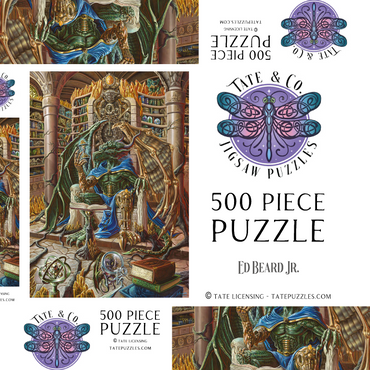 Darstellung des Puzzle Motivs Kairos The Archivist Dragon - Ed Beard Jr 500 Puzzle Schachtel 3D Modell