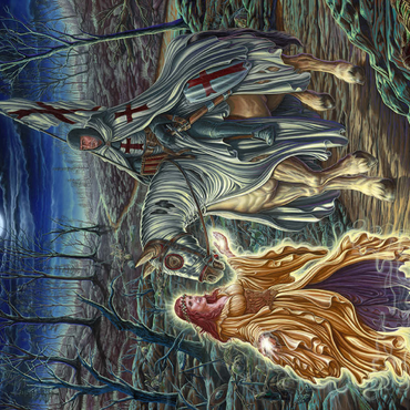 Darstellung des Puzzle Motivs Perilous Forest Knight - Ed Beard Jr 500 Puzzle 3D Modell