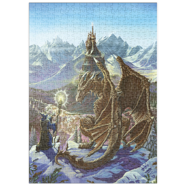 Darstellung des Puzzle Motivs puzzleplate The Encounter Wizard & Dragon - Ed Beard Jr 500 Puzzle