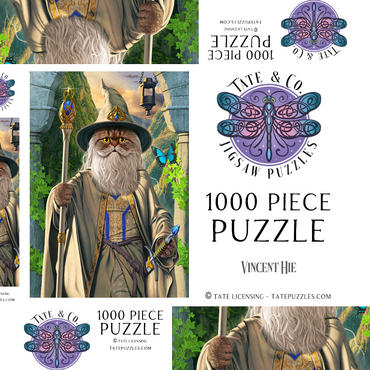 Darstellung des Puzzle Motivs Catdalf the White Movie Cats - Vincent Hie 1000 Puzzle Schachtel 3D Modell