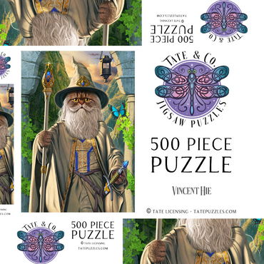 Darstellung des Puzzle Motivs Catdalf the White Movie Cats - Vincent Hie 500 Puzzle Schachtel 3D Modell