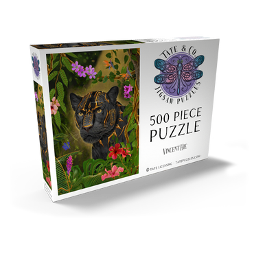 Darstellung des Puzzle Motivs Golden Panther mystical Wildlife - Vincent Hie 500 Puzzle Schachtel Ansicht2