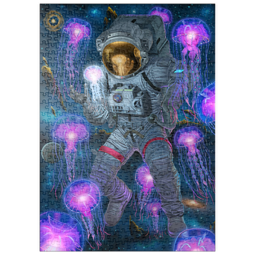 Darstellung des Puzzle Motivs puzzleplate Cosmic Encounter Space Jellyfish Astronaut - Vincent Hie 500 Puzzle
