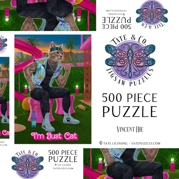 Darstellung des Puzzle Motivs I'm just Cat Movie Cats - Vincent Hie 500 Puzzle Schachtel 3D Modell