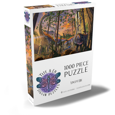 Darstellung des Puzzle Motivs Brachiosaurus Family Dinosaurs - Vincent Hie 1000 Puzzle Schachtel Ansicht2