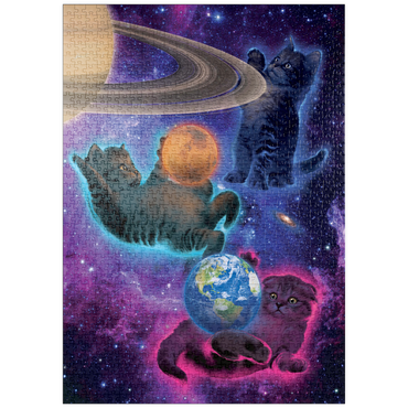 Darstellung des Puzzle Motivs puzzleplate Cosmic Kittens Space - Vincent Hie 1000 Puzzle