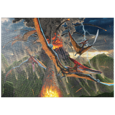 Darstellung des Puzzle Motivs puzzleplate Eruption Dinosaurs - Vincent Hie 1000 Puzzle