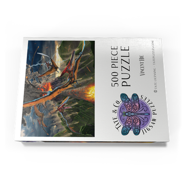 Darstellung des Puzzle Motivs Eruption Dinosaurs - Vincent Hie 500 Puzzle Schachtel Ansicht3