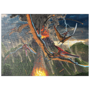 Darstellung des Puzzle Motivs puzzleplate Eruption Dinosaurs - Vincent Hie 500 Puzzle
