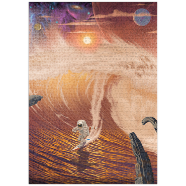 Darstellung des Puzzle Motivs puzzleplate Riding the Wave Astronaut - Vincent Hie 1000 Puzzle
