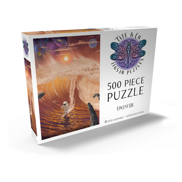 Darstellung des Puzzle Motivs Riding the Wave Astronaut - Vincent Hie 500 Puzzle Schachtel Ansicht2