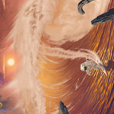 Darstellung des Puzzle Motivs Riding the Wave Astronaut - Vincent Hie 500 Puzzle 3D Modell