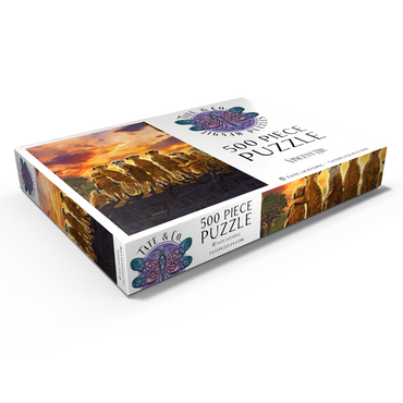 Darstellung des Puzzle Motivs Meerkat Family Sunset - Vincent Hie 500 Puzzle Schachtel Ansicht1
