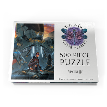 Darstellung des Puzzle Motivs Searchlight Giant Robot - Vincent Hie 500 Puzzle Schachtel Ansicht3