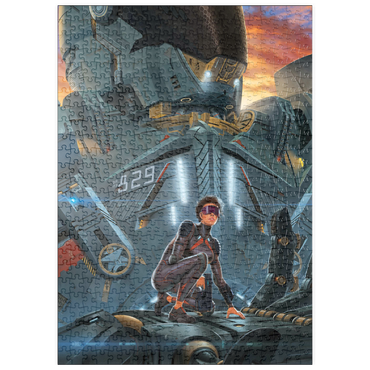 Darstellung des Puzzle Motivs puzzleplate Searchlight Giant Robot - Vincent Hie 500 Puzzle