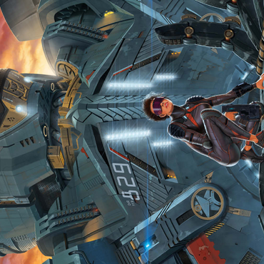 Darstellung des Puzzle Motivs Searchlight Giant Robot - Vincent Hie 500 Puzzle 3D Modell