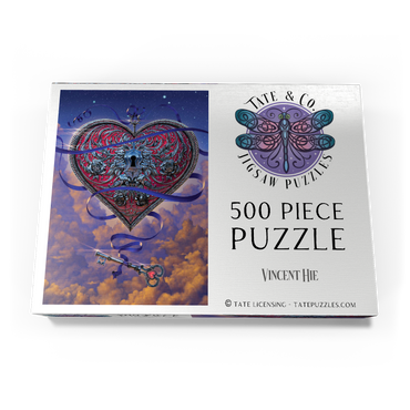 Darstellung des Puzzle Motivs Heart and Key - Vincent Hie 500 Puzzle Schachtel Ansicht3