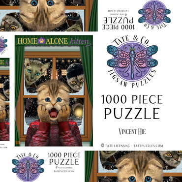Darstellung des Puzzle Motivs Home Alone Kitten Movie Cats - Vincent Hie 1000 Puzzle Schachtel 3D Modell