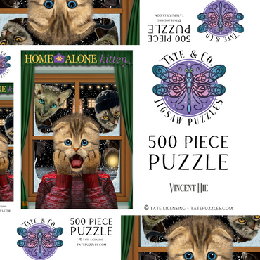 Darstellung des Puzzle Motivs Home Alone Kitten Movie Cats - Vincent Hie 500 Puzzle Schachtel 3D Modell