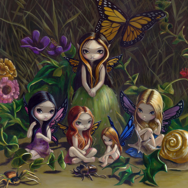 Darstellung des Puzzle Motivs A Gathering of Fairies - Jasmine Becket-Griffith 1000 Puzzle 3D Modell