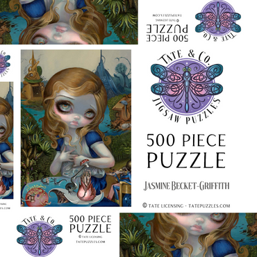 Darstellung des Puzzle Motivs Alice in the Garden of Earthly Delights - Jasmine Becket-Griffith 500 Puzzle Schachtel 3D Modell