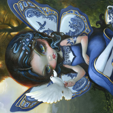 Darstellung des Puzzle Motivs Blue Willow Fairy - Jasmine Becket-Griffith 1000 Puzzle 3D Modell