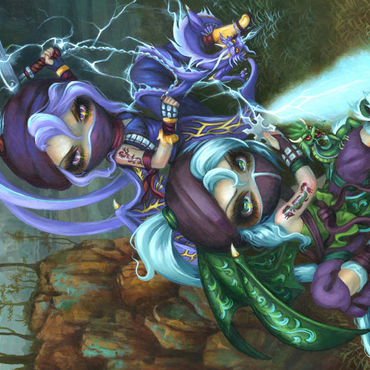 Darstellung des Puzzle Motivs Ninja Dragonlings II - Jasmine Becket-Griffith 500 Puzzle 3D Modell