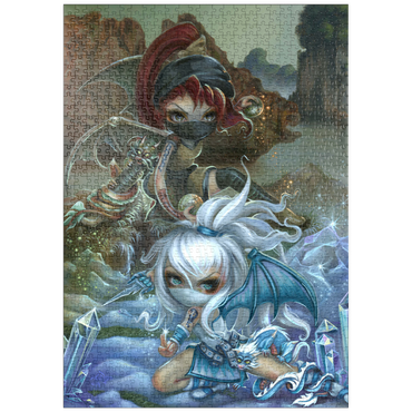 Darstellung des Puzzle Motivs puzzleplate Ninja Dragonlings III - Jasmine Becket-Griffith 1000 Puzzle