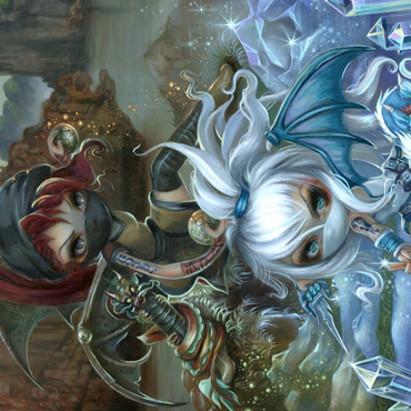 Darstellung des Puzzle Motivs Ninja Dragonlings III - Jasmine Becket-Griffith 1000 Puzzle 3D Modell