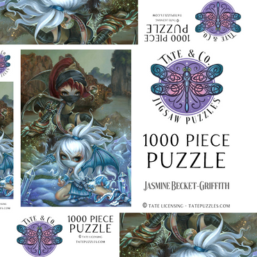 Darstellung des Puzzle Motivs Ninja Dragonlings III - Jasmine Becket-Griffith 1000 Puzzle Schachtel 3D Modell