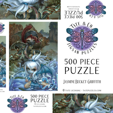 Darstellung des Puzzle Motivs Ninja Dragonlings III - Jasmine Becket-Griffith 500 Puzzle Schachtel 3D Modell