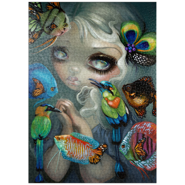 Darstellung des Puzzle Motivs puzzleplate Poissons Volants Les Oiseaux - Jasmine Becket-Griffith 1000 Puzzle