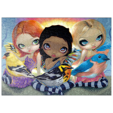 Darstellung des Puzzle Motivs puzzleplate Three Little Birds - Jasmine Becket-Griffith 500 Puzzle