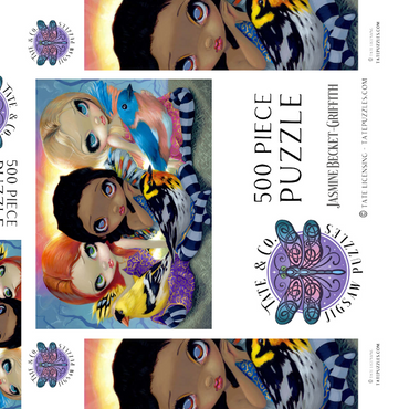 Darstellung des Puzzle Motivs Three Little Birds - Jasmine Becket-Griffith 500 Puzzle Schachtel 3D Modell