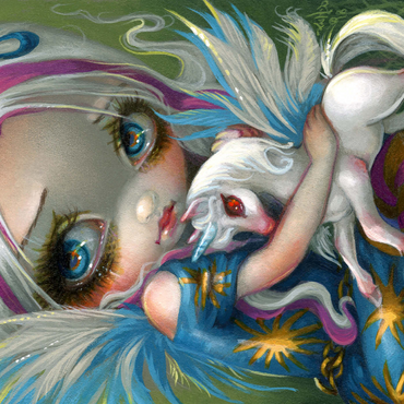 Darstellung des Puzzle Motivs Twilight Delight Fairy with Unicorn - Jasmine Becket-Griffith 1000 Puzzle 3D Modell