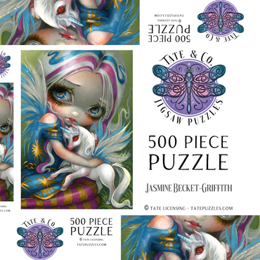 Darstellung des Puzzle Motivs Twilight Delight Fairy with Unicorn - Jasmine Becket-Griffith 500 Puzzle Schachtel 3D Modell